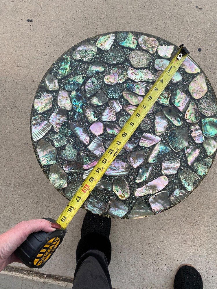 MCM Custom Handmade Large Abalone Shell Side Table Stunning Rare