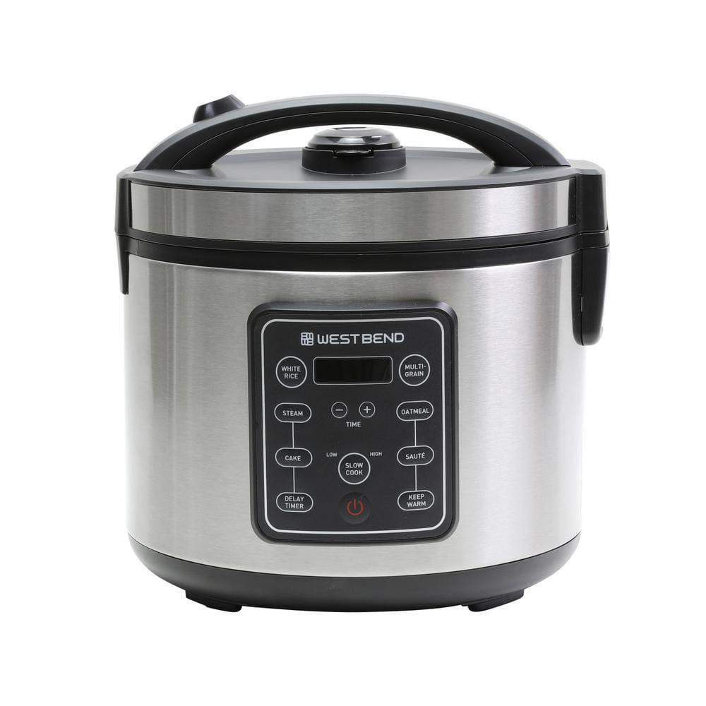 West Bend Rice Cooker 20-Cup Stainless Steel Multi-Function Durable Versatile