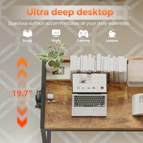 Rolling Computer Desk with Wheels, Gaming Desk for Small Spaces, Modern