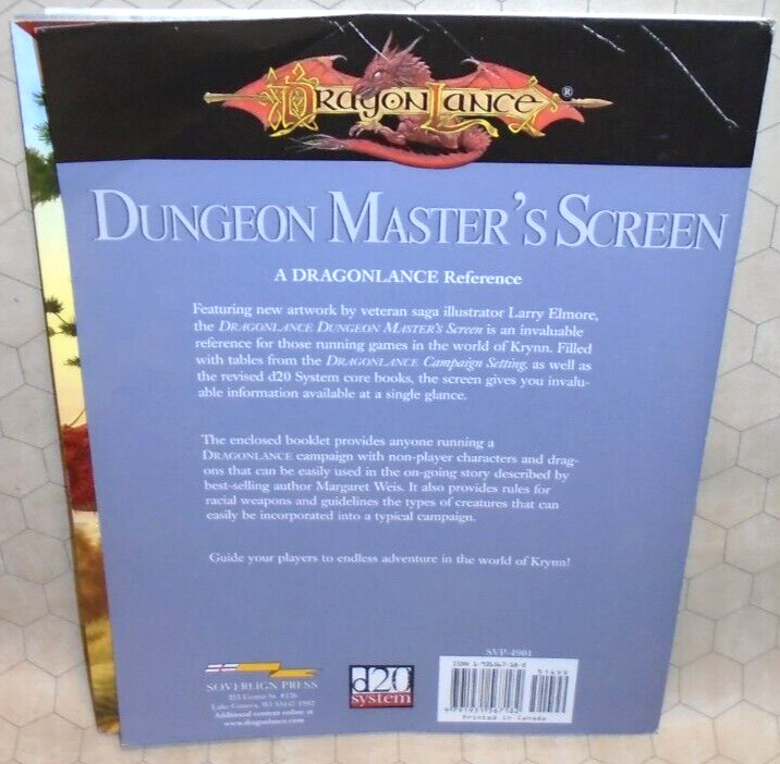 Dragonlance Dungeon Master's Screen COMPLETE - D&D Sovereign Press