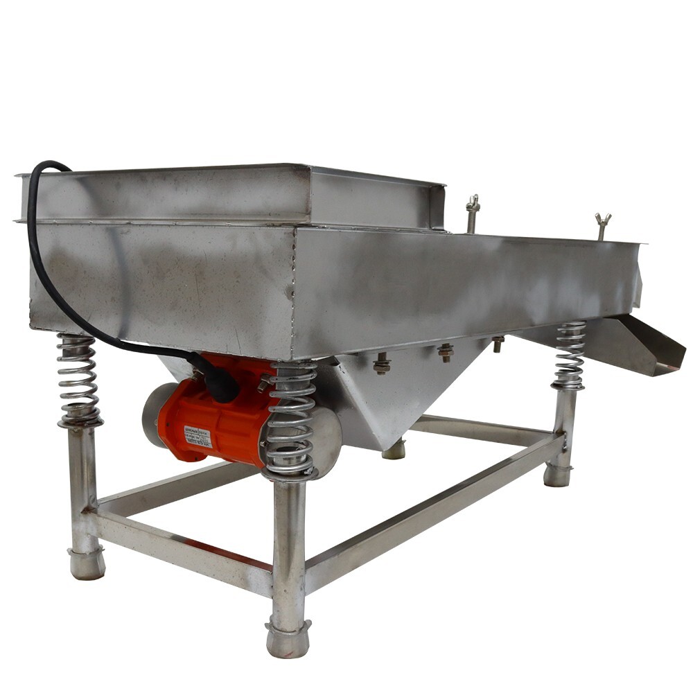 Electric Linear Sifter Vibrating Screen Shaker 5mm Screen 110V One Motor 1 Layer