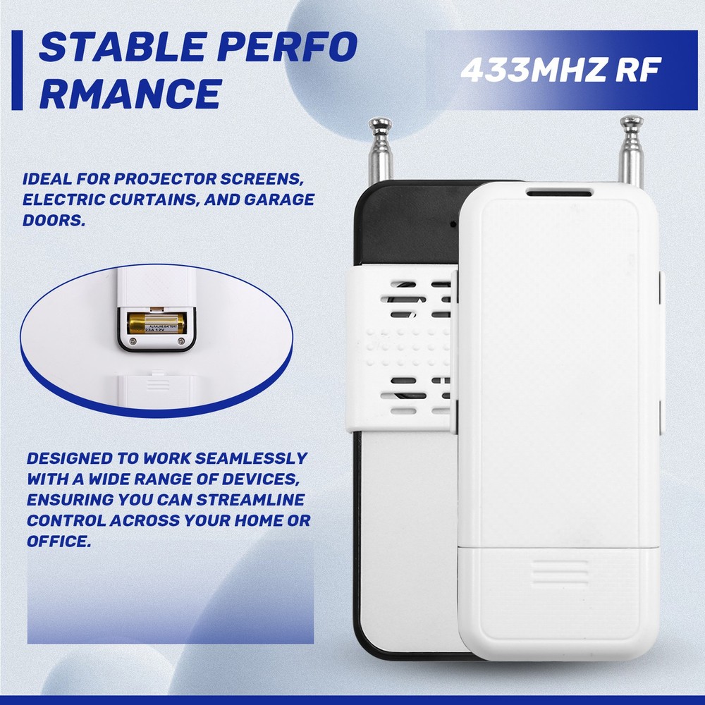 2Pcs 433Mhz Universal Remote Control 3 Buttons 1000M Transmitter Device4302