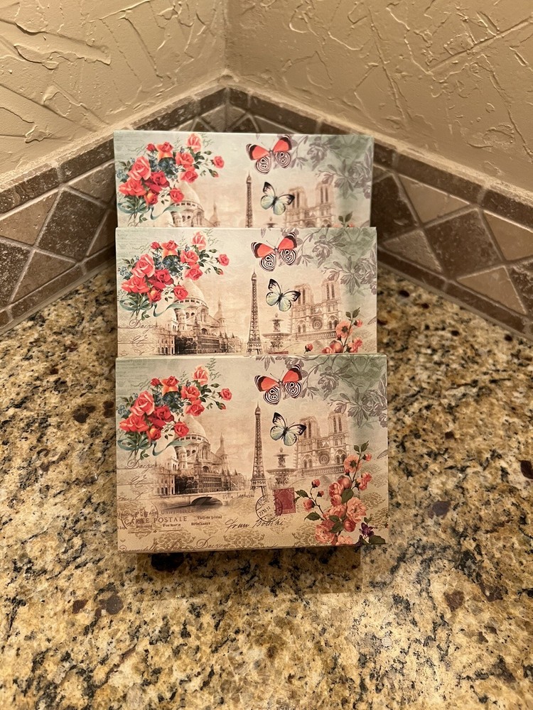 3 Paris themed nesting boxes