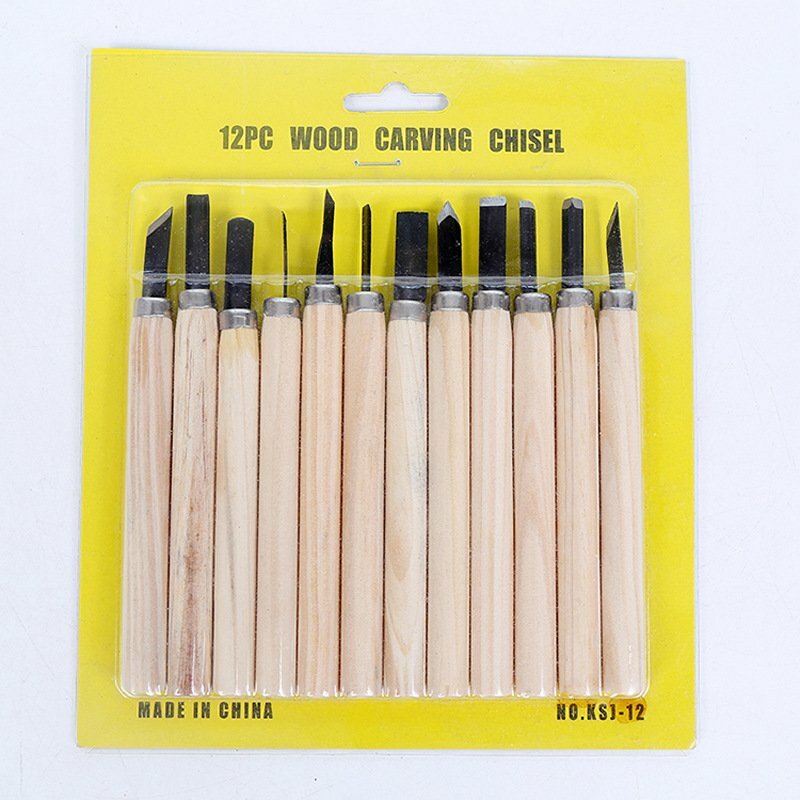 12Pcs Wood Carving Tools Hand Chisel Knife Set Woodworking Gouges Professionals