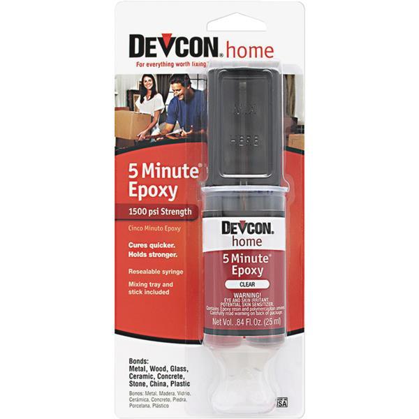 (6)-Devcon 1 Oz. Heavy-Duty High-Quality Performance 5 Minute Epoxy Syringe