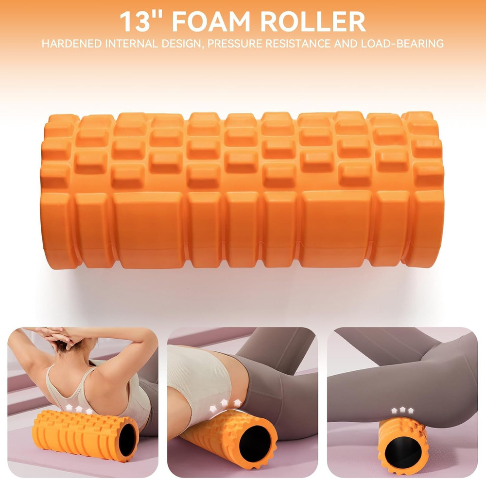 Foam Roller High Density 13" Patented Exercise Roller for Deep Tissue Muscle Mas