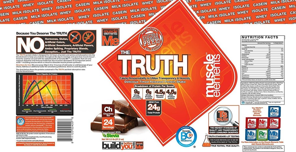 Muscle Elements The Truth Chocolate Bar, 2.3 Pound