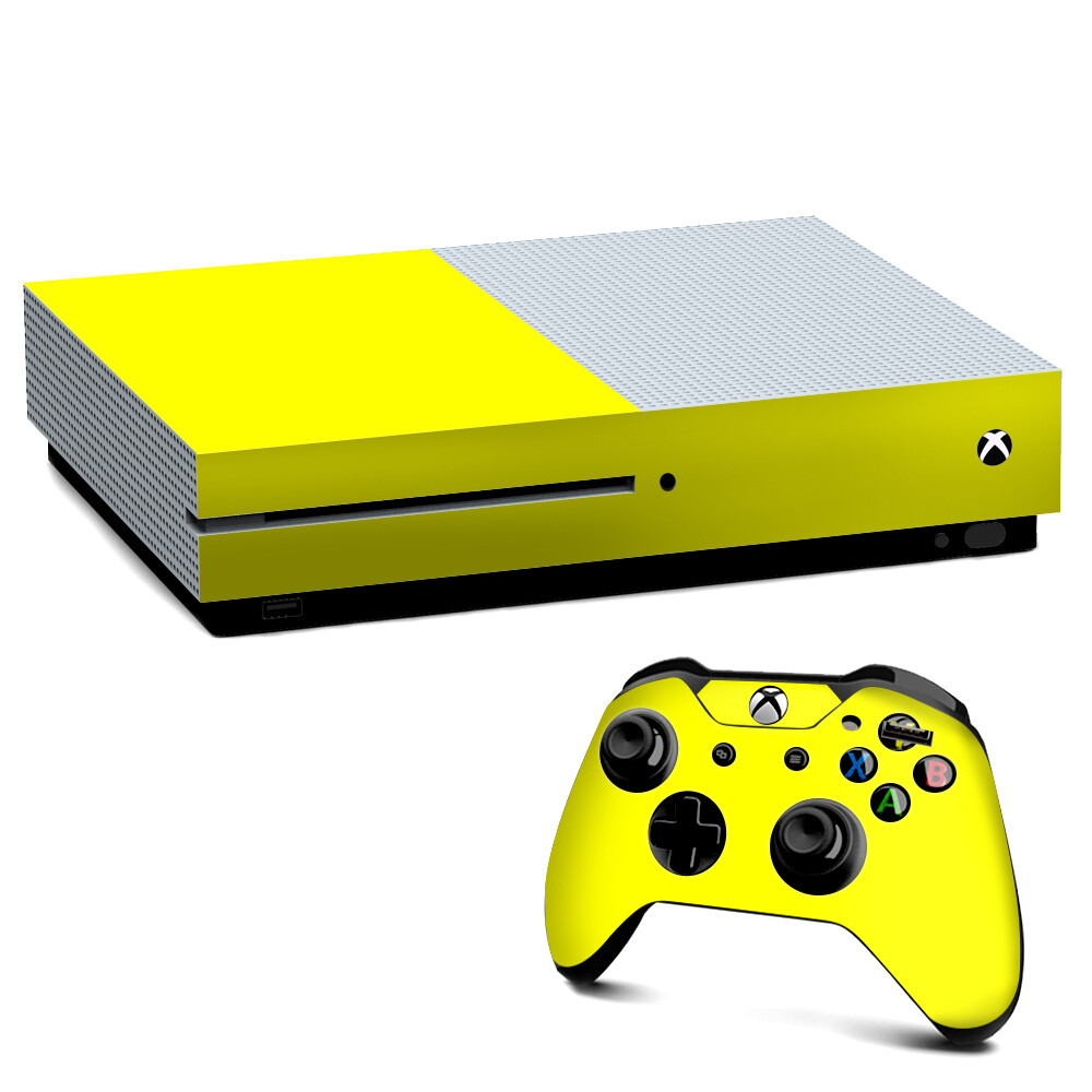 Xbox One S Console Skins Decal Wrap ONLY Bright Yellow