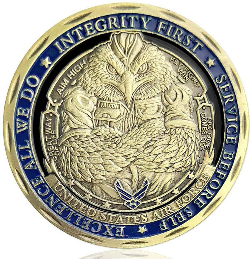 Collection Challenge Coin U.S.AF Core Values Air Force Military Keepsake
