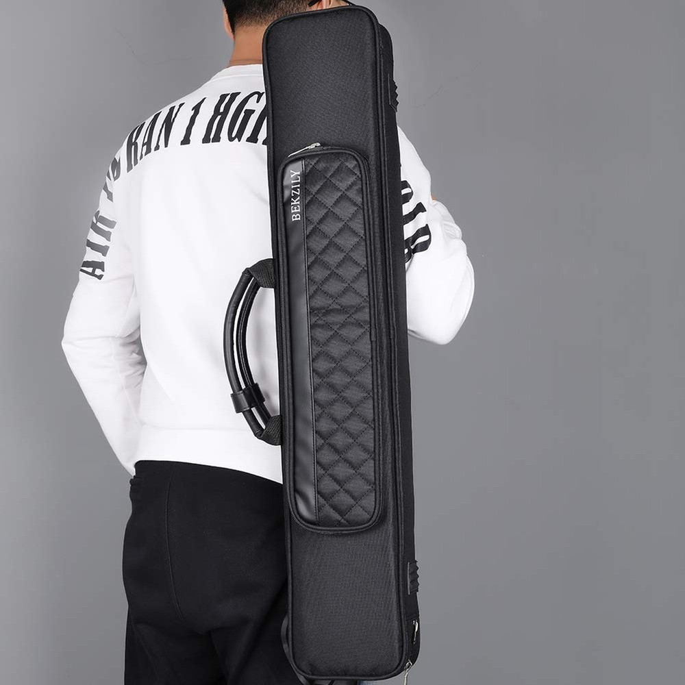 Pool Cue Stick Carrying Case Grid Design Black