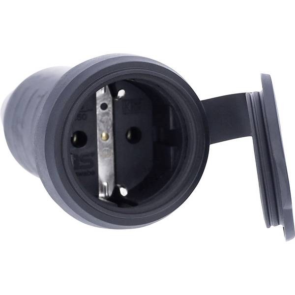 AS Schwabe 60419 230 V safety socket black IP44