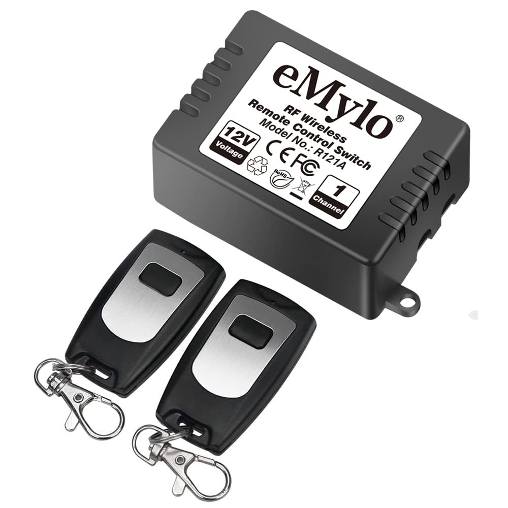 Emylo Wireless Remote Switch RF DC 12V 1 Channel One Relay Light Switch Transmit