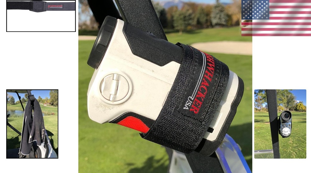 Secure Magnetic Mount Holder for Golf Rangefinder & Towel - Quick Access Strap