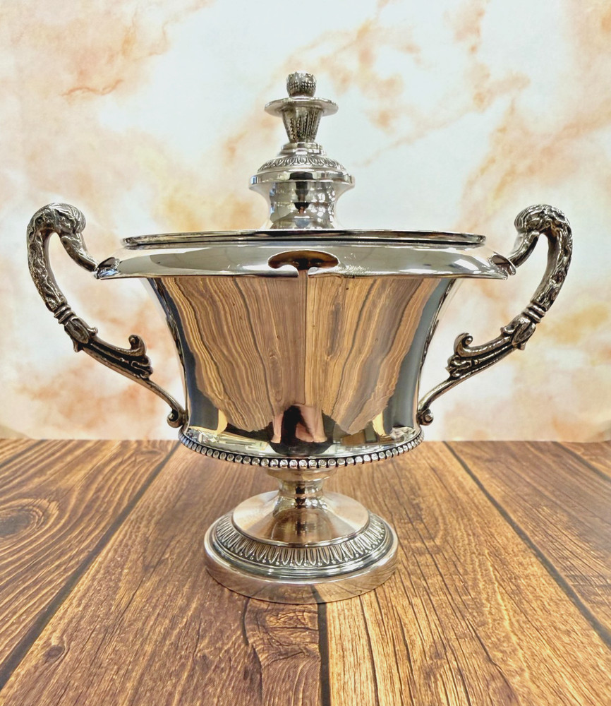 Italian 800 Silver  Small Footed Lidded Compote Candy Dish
