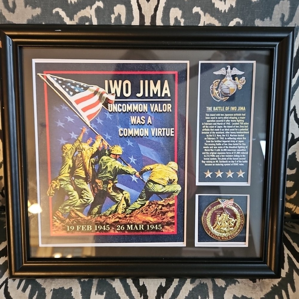 Iwo Jima Bradfird Exchange Framed Tribute Collection