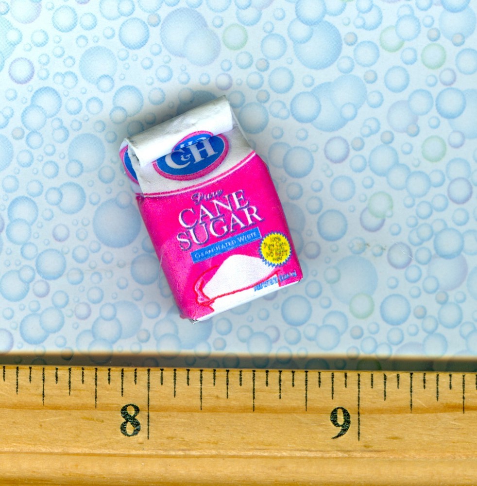 Dollhouse Miniature Size Rolled Up Sugar Bag Ten Pound