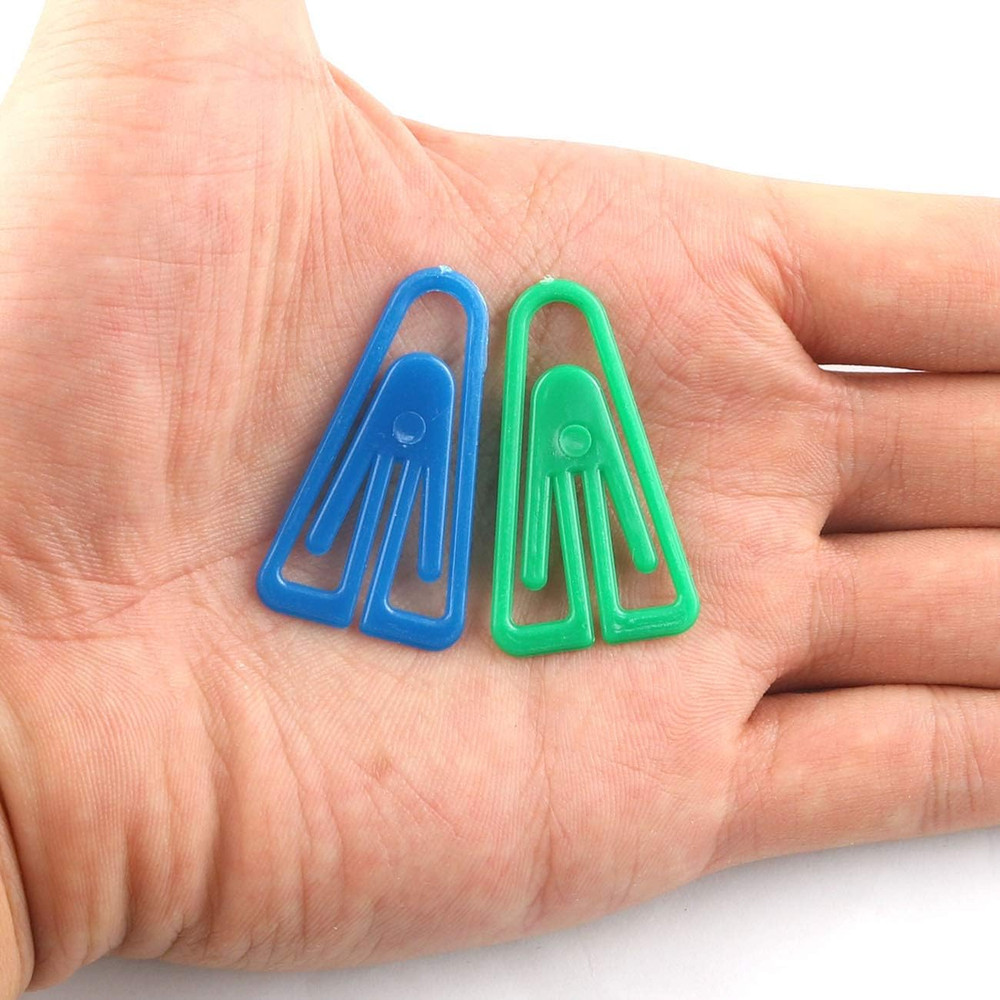 200pcs Plastic Paper Clips 35mm Long Mixed Color Triangle Clips