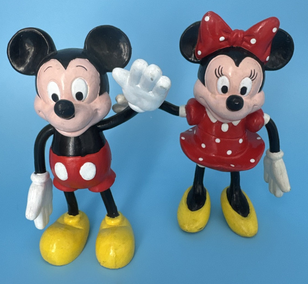 Vintage Disney Mickey and Minnie Mouse by Applause Poseable figures