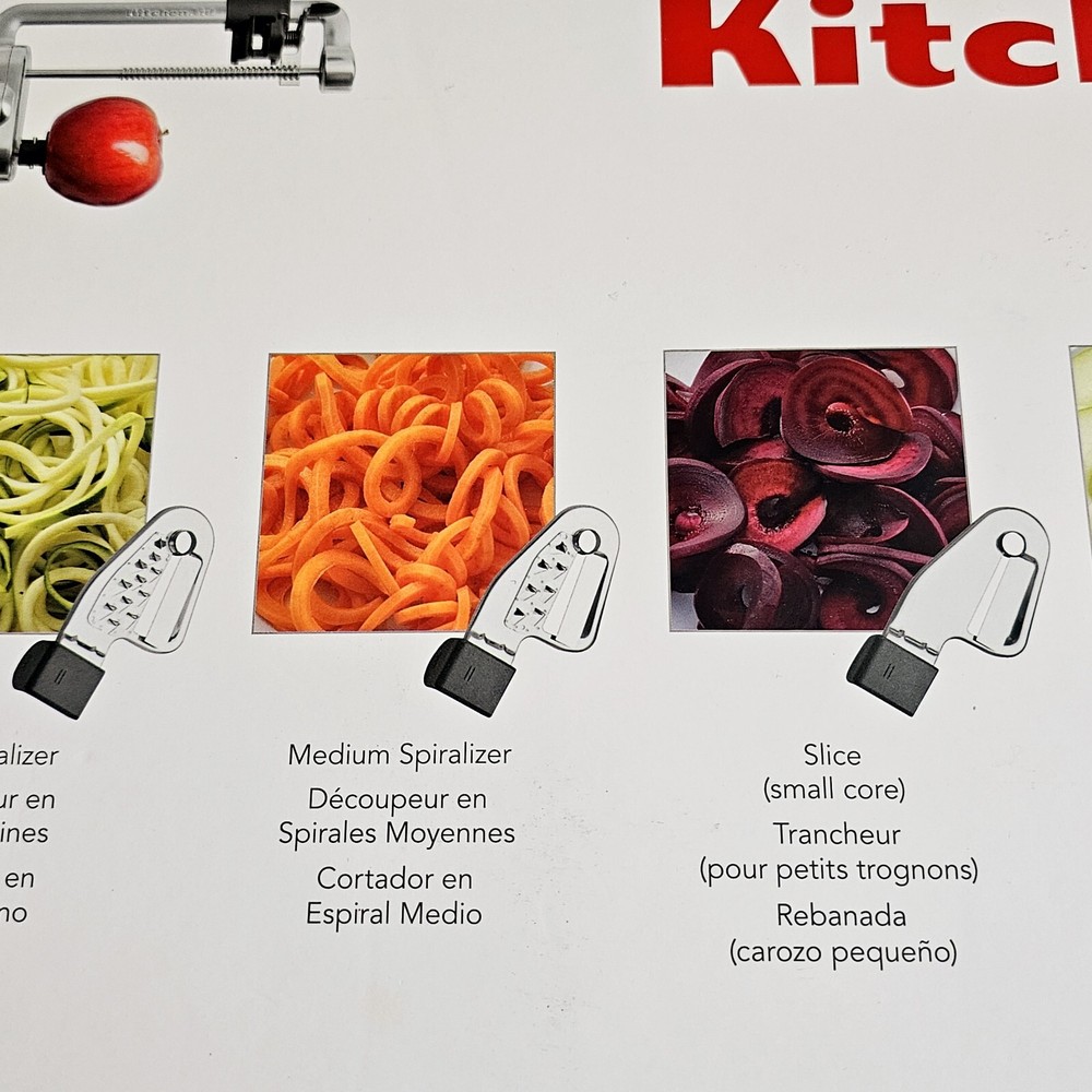 KitchenAid Spiralizer Peel Core Slice 5 Blades NEW Open Box KSM1APC