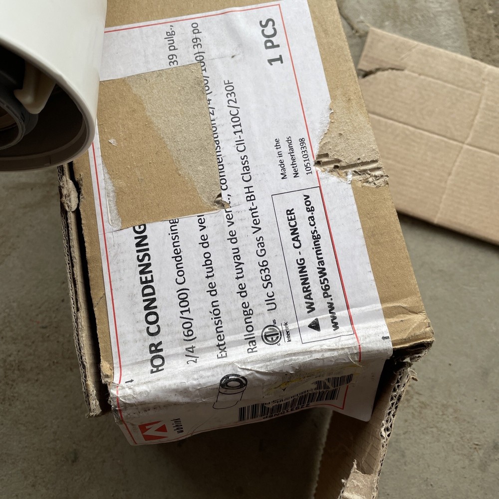 229320PP Rinnai Condensing 39" Vent Pipe Extension 2/4 "