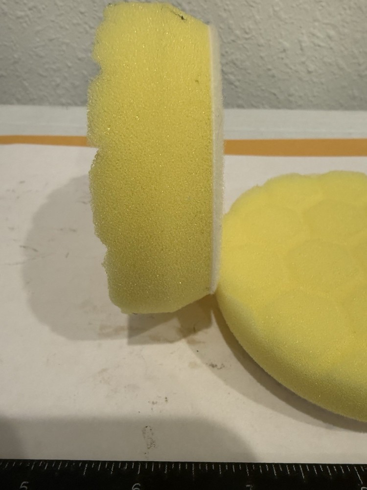 New Qty (2) 3 1/2” Foam Buffing Pads, Hook And Loop, Hex Face