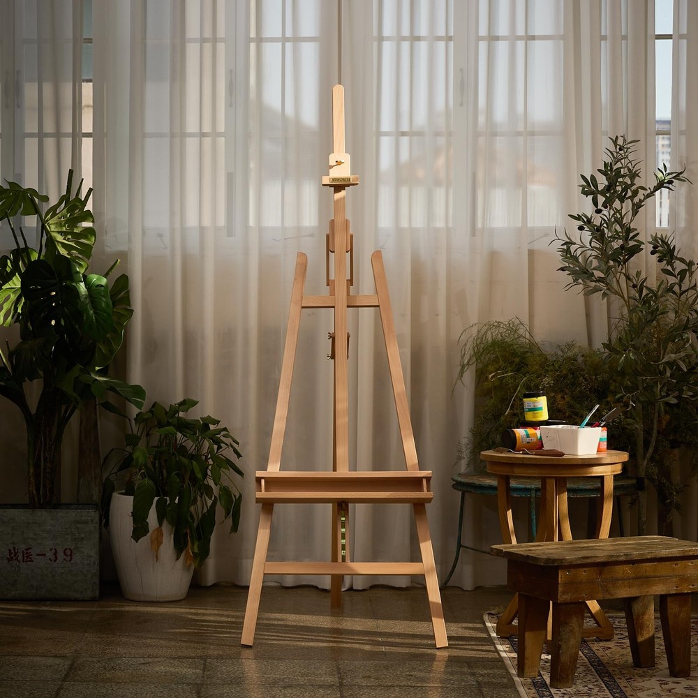 ATWORTH Studio Art Easel,Solid Beech Wood Artist Natural