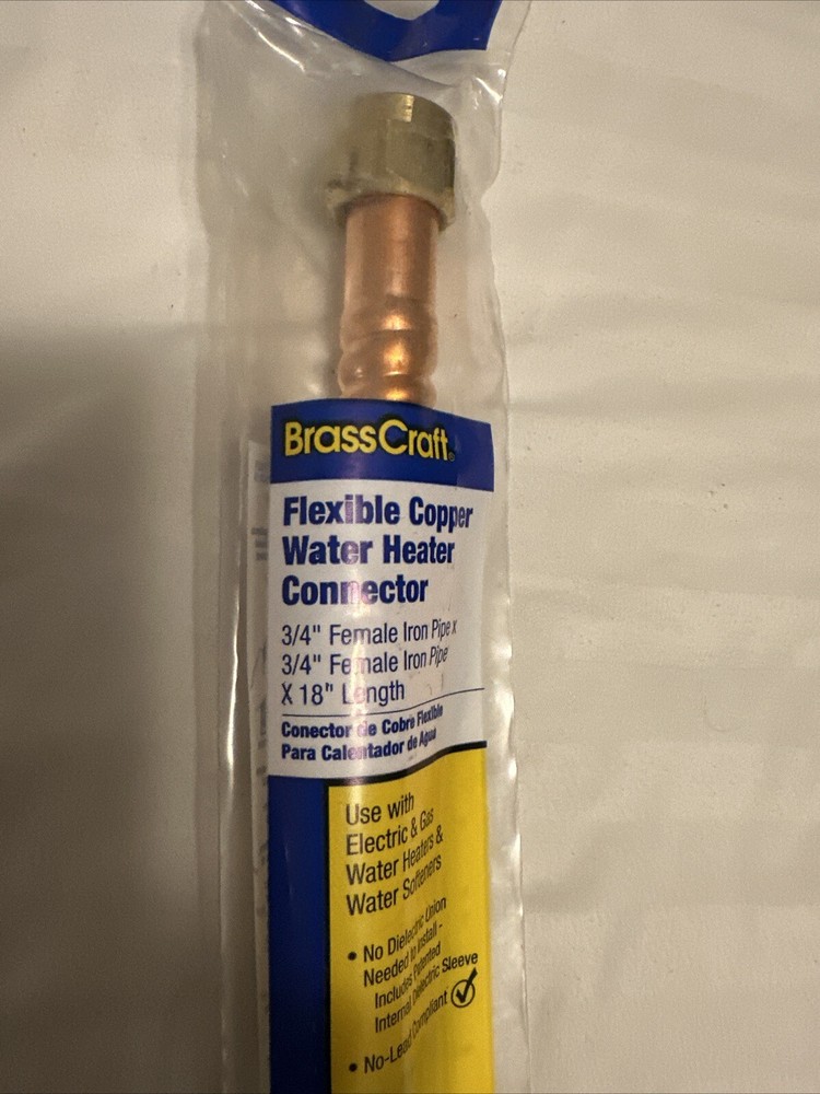 Copper Water Heater Connector 3/4"FIP*3/4" 18"