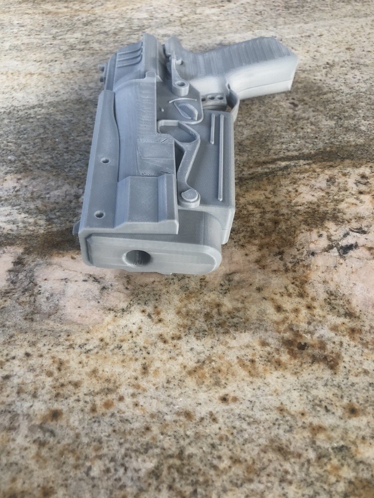 3D Printed Fallout 10mm Pistol Replica - Prop - Grey