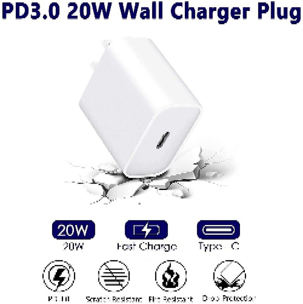 Lot 20W USB Type C Power Adapter Fast Charger Cube Block For iPhone iPad Android