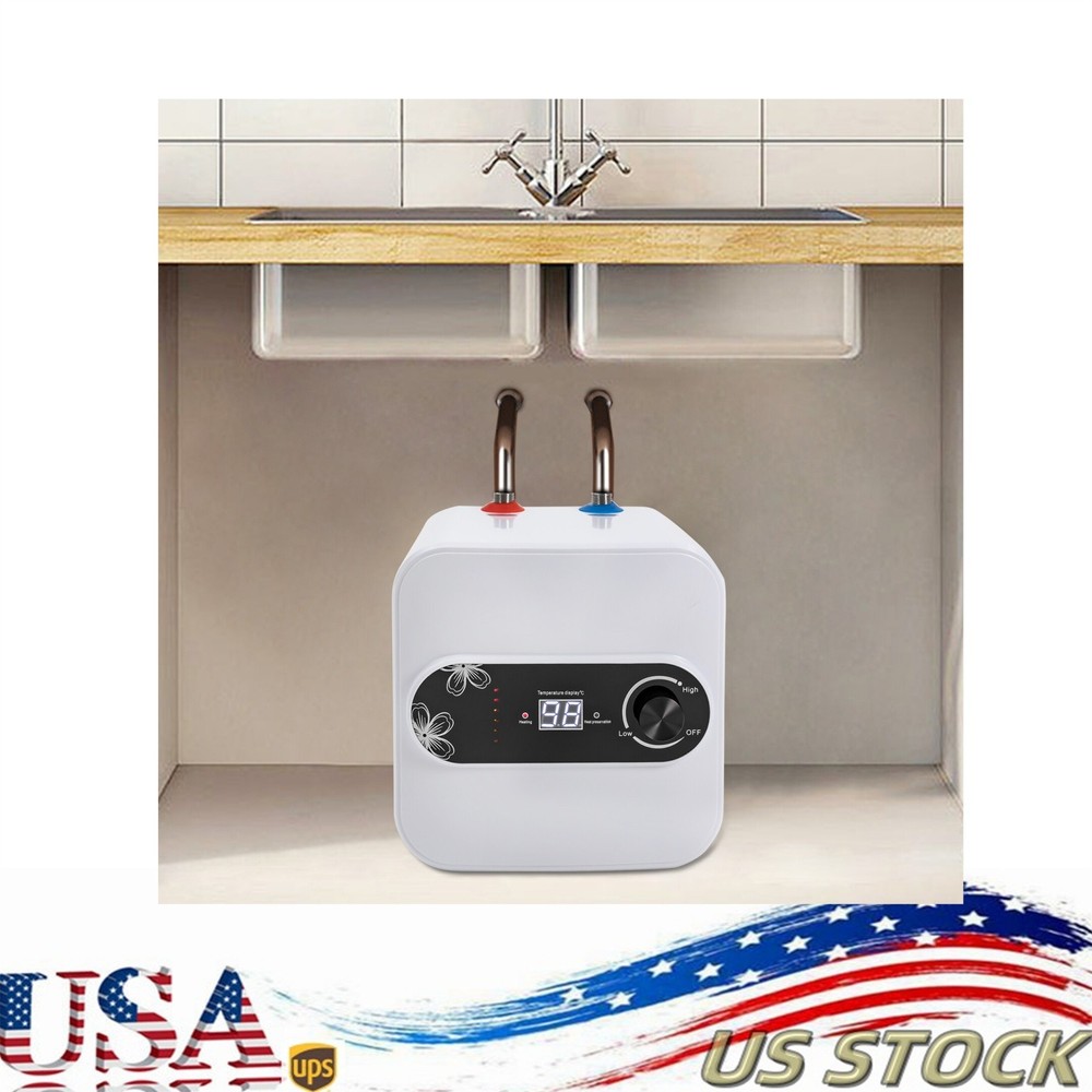 8L Electric Mini Tank Hot Water Heater for RV Trailer Kitchen Under Sink Counter