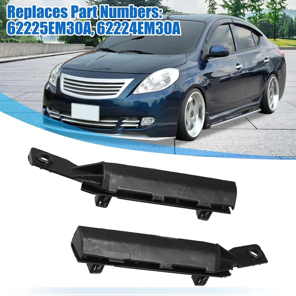 1 Pair Front Bumper Mount Support Bracket for Versa 2007-2018 62224EM30A 6222