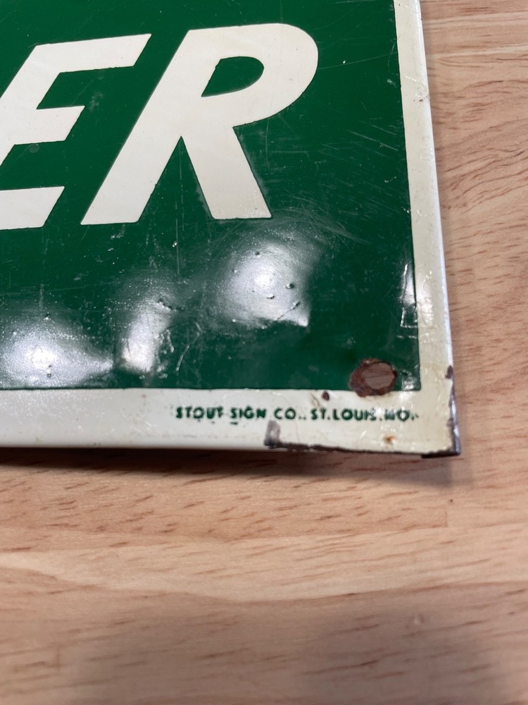 Vintage Kickapoo Fertilizer tin sign Authentic real genuine original