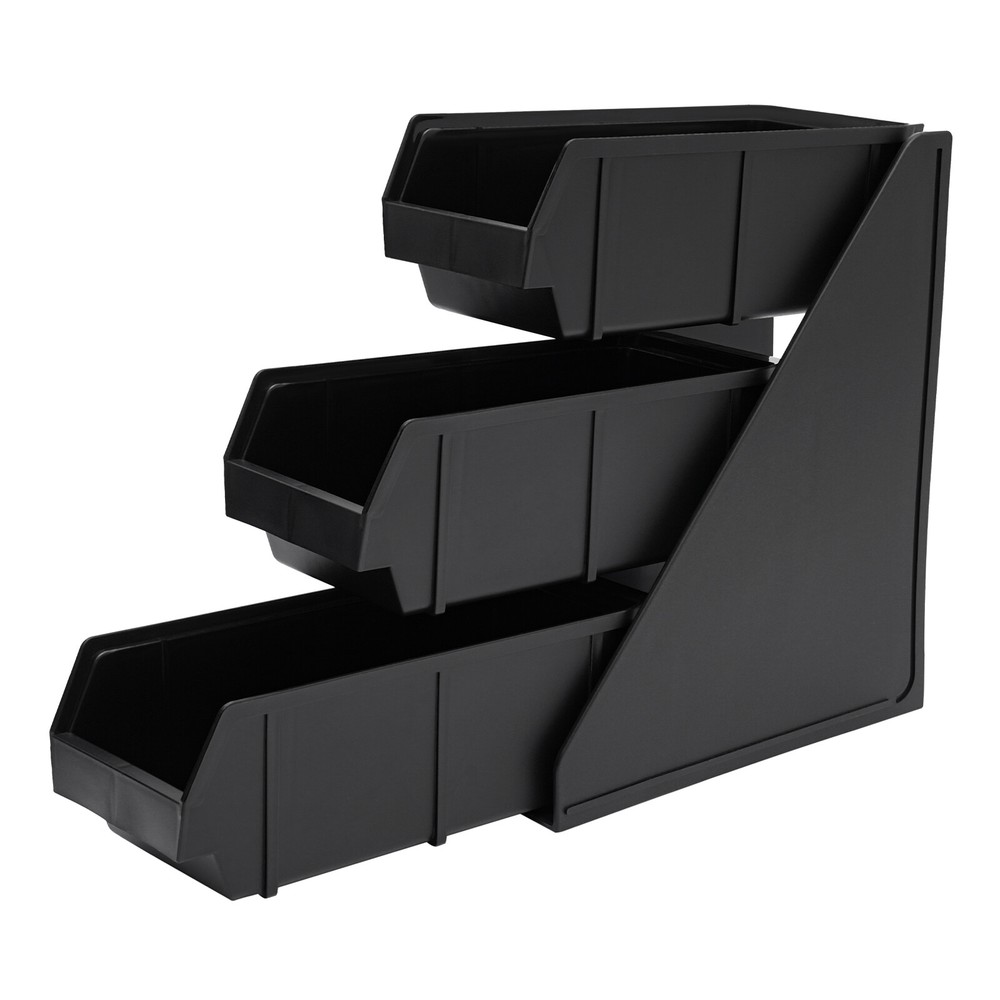 6-Compartment Condiment Organizer Bin - 3-Tier Storage for Coffee & More