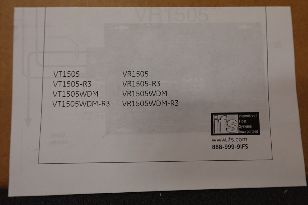 IFS GE VR1505 "Up The Coax" Surveillance Video Receiver + Data Transmitter 12VDC