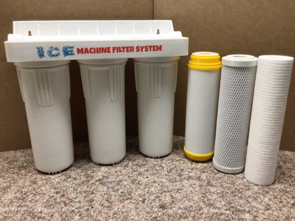 Ice Machine Water Filter Kit  Sediment, Carbon, & Resin 3/8 Waterline & Fittings