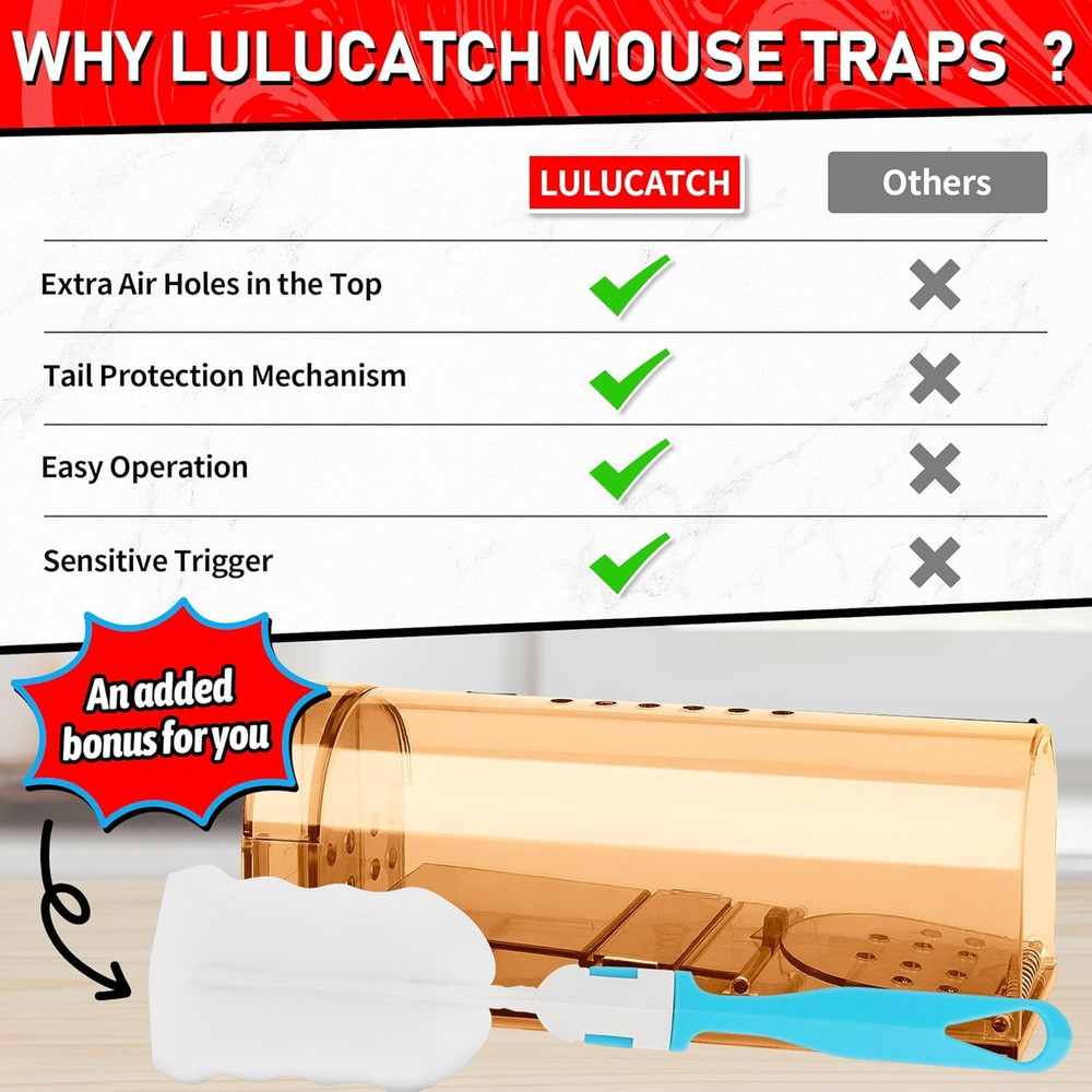 Humane Mouse Traps 6 Pack, Live Mouse Traps, Catch Release Mouse Traps Indoor fo