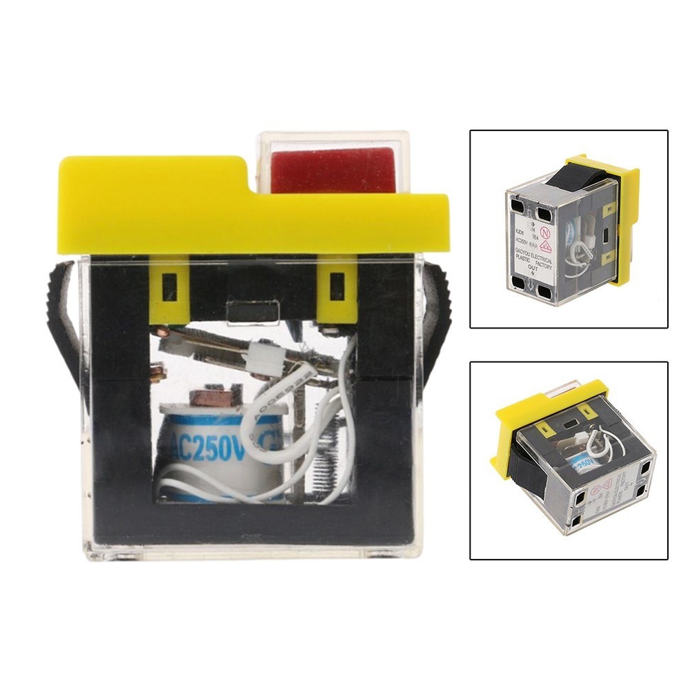 Reliable start button switch with power off and undervoltage protection