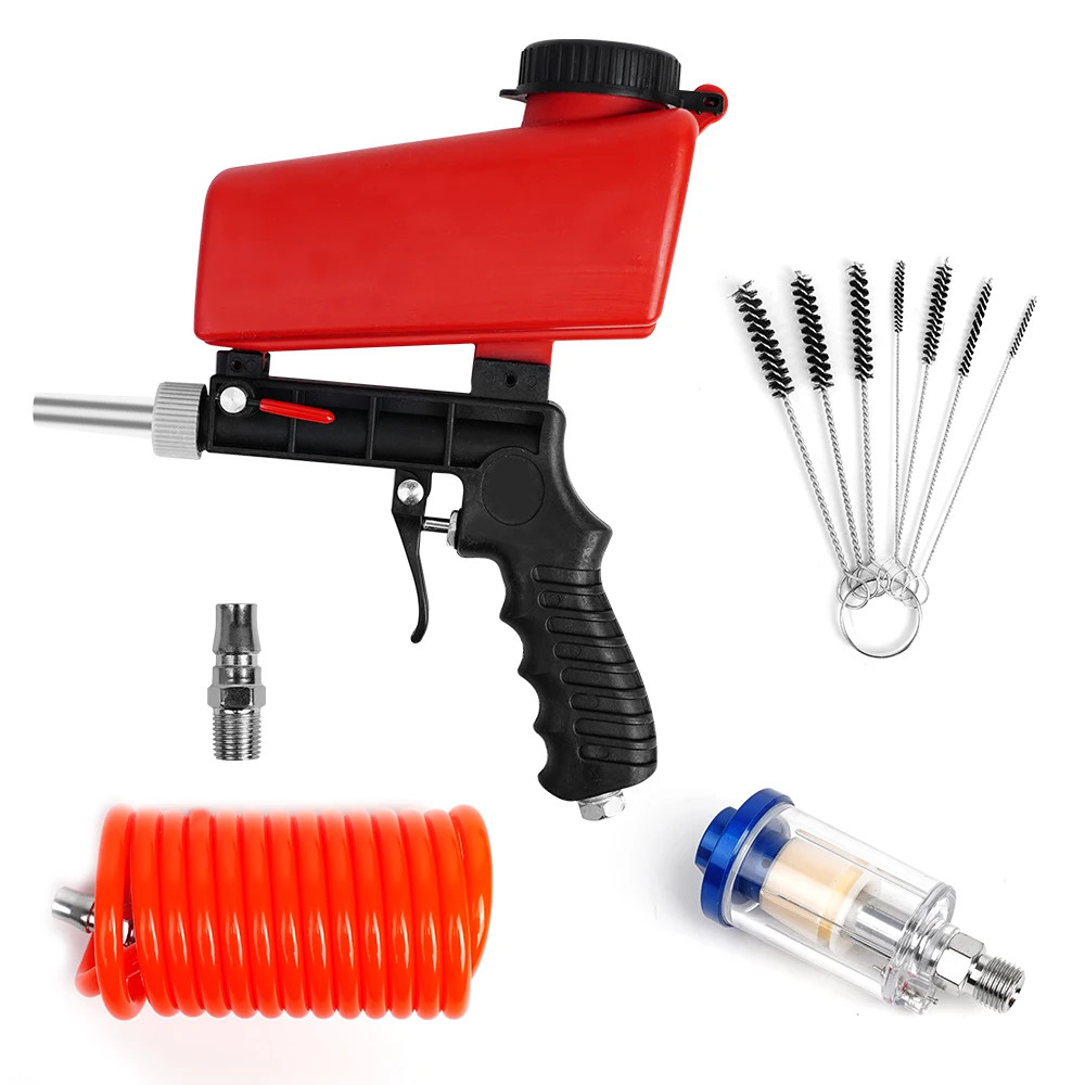 Adjustable Pneumatic Sandblasting Gun 90Psi Portable Home Sand Blasting Machine