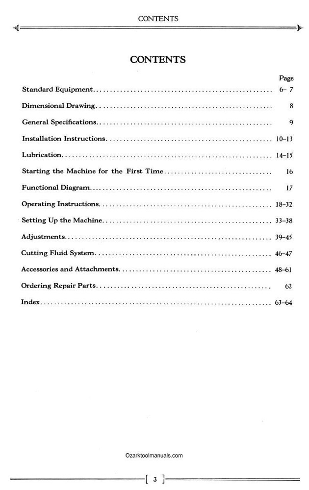 Cincinnati Cinel 60 Horizontal Milling Machine Operator Instructions Manual 1607