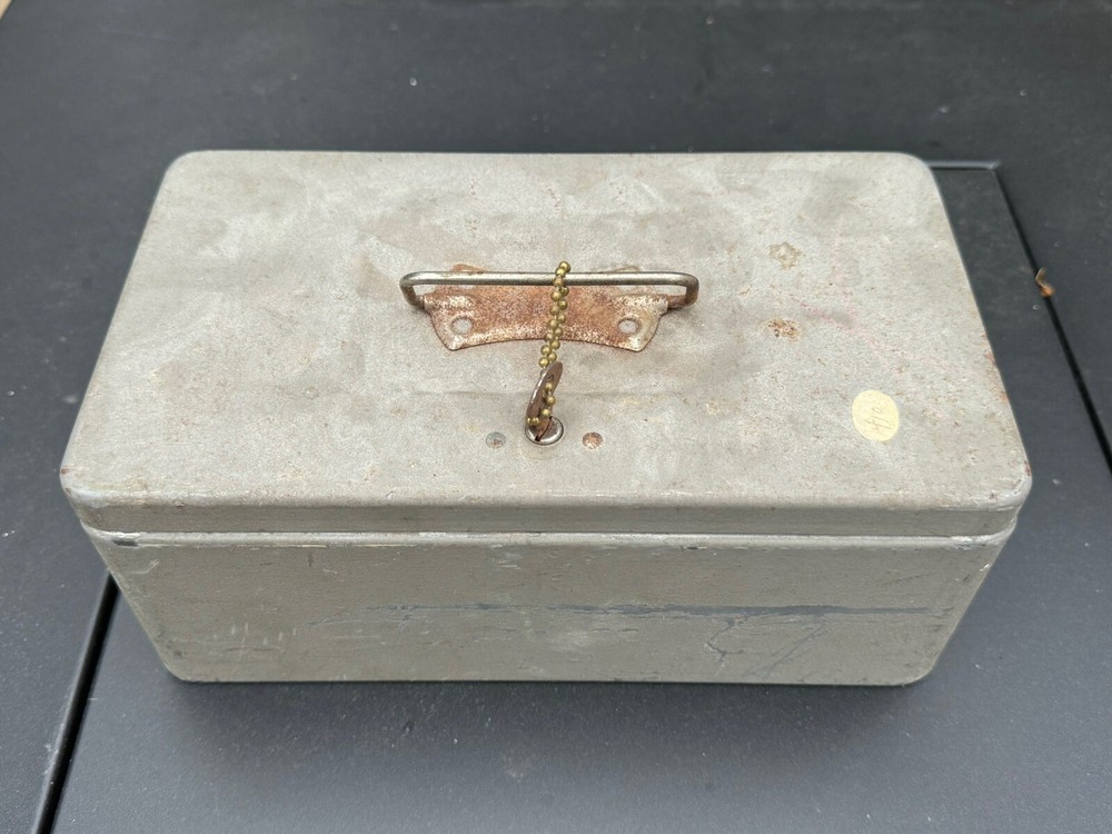 Vintage Steel Lock Box W/Key