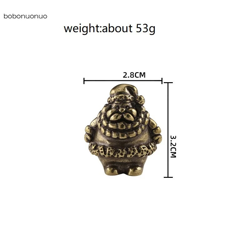 Solid Brass Santa Bauble Brass Holiday Gift Mini Figurine