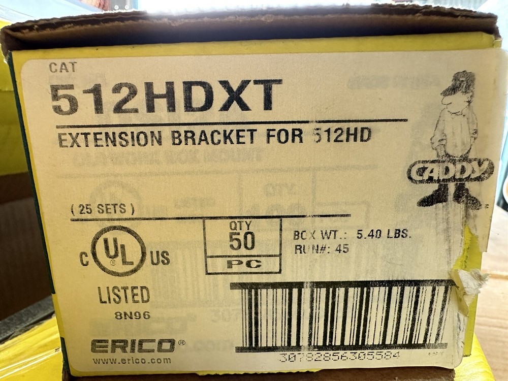 (C) (QTY 25) CADDY 512HDEEP Electrical Box Support Hanger Extension Bracket 24"