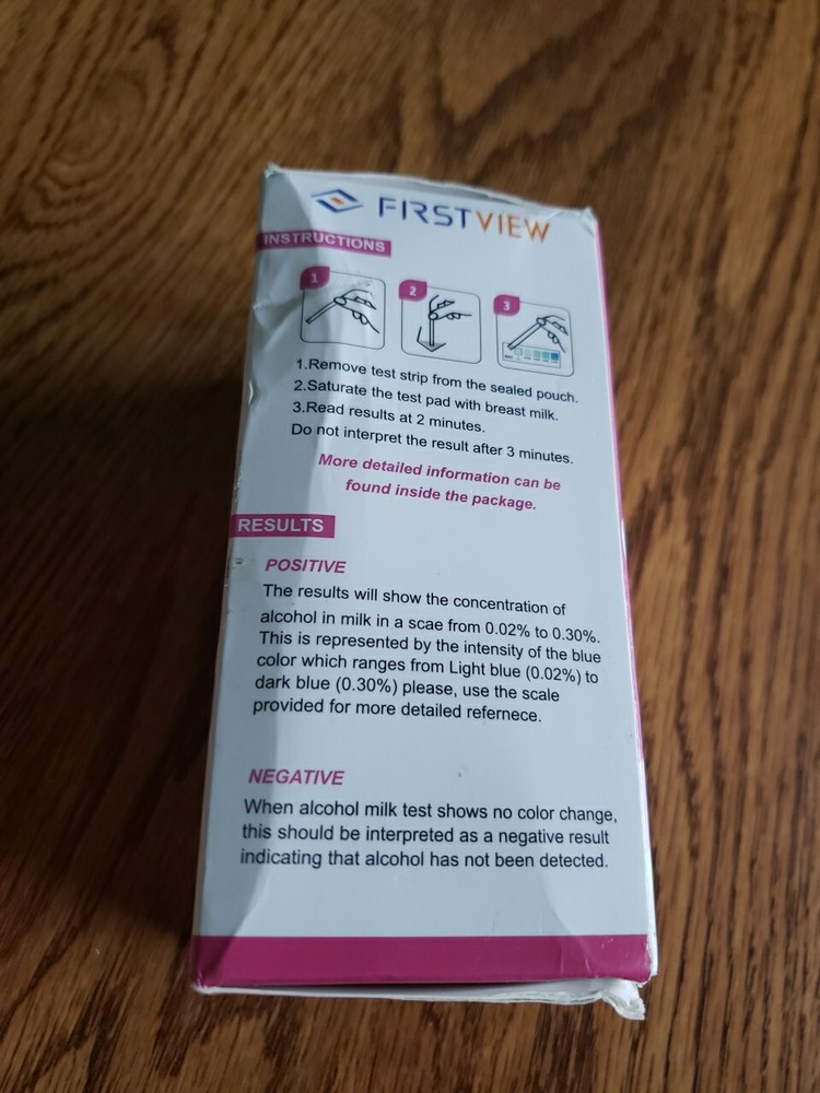 FIRSTVIEW One Step Breast Milk Alcohol Test Strips, 2-min Quick & Accurate 40 Pk