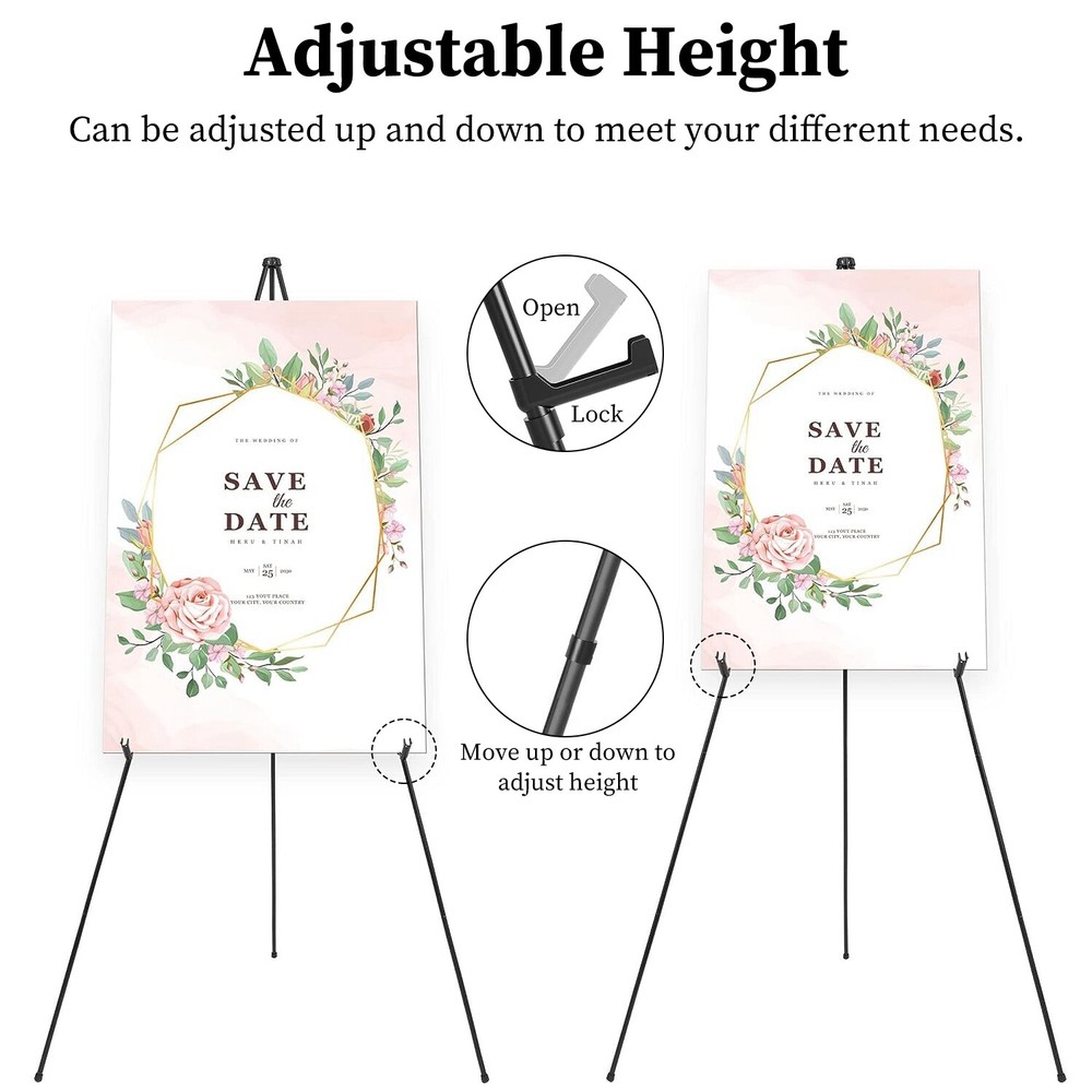 2 Sets Foldable Easel Drawing Stand for Painting Wedding Canvas Art Adjustable