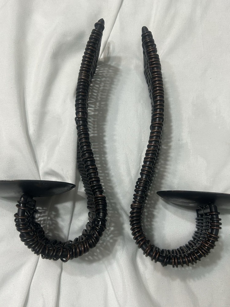 Sconces Weaved Wrought Iron Dark Brown Wall Sconces