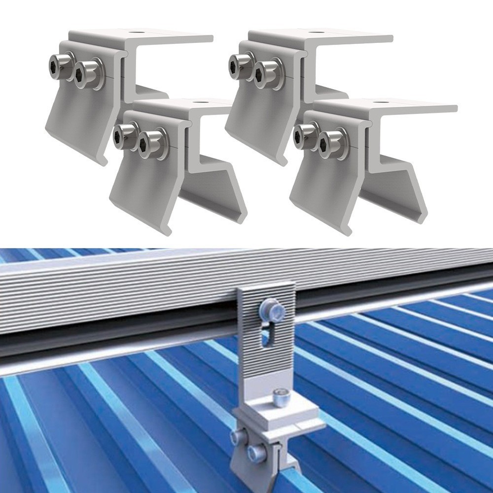 Secure and Practical Solar Mounting Solution 1/4Pcs Standing Seam Clamp Set