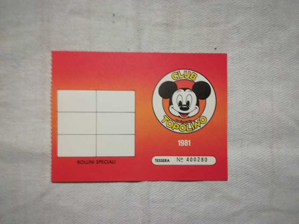 1981 "MICKEY MOUSE" CLUB CARD EXCELLENT CONDITION