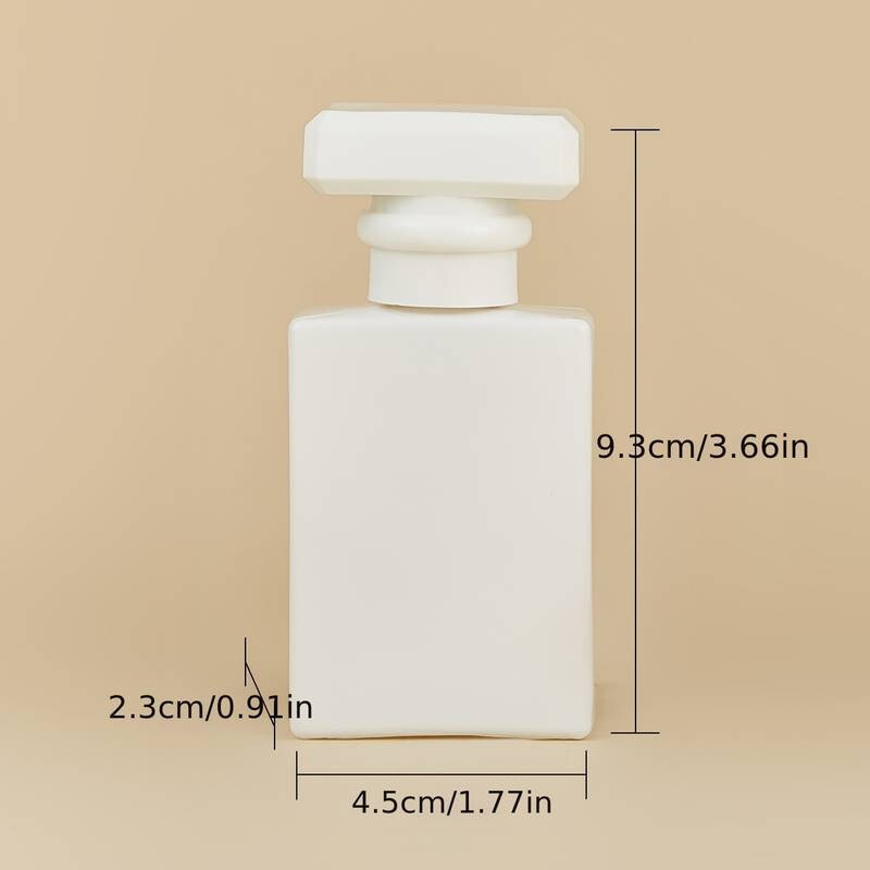 30ml Empty Glass Perfume Spray Bottle Refillable Clear Rectangular White Gloss