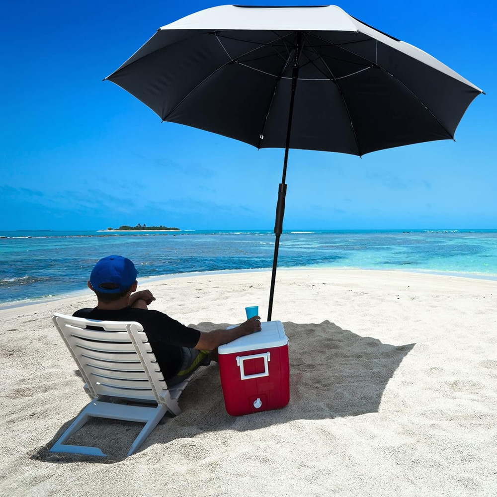 Vented UV Golf/Beach Umbrella 68" Arc, Auto Open Oversize Extra Large Windproof