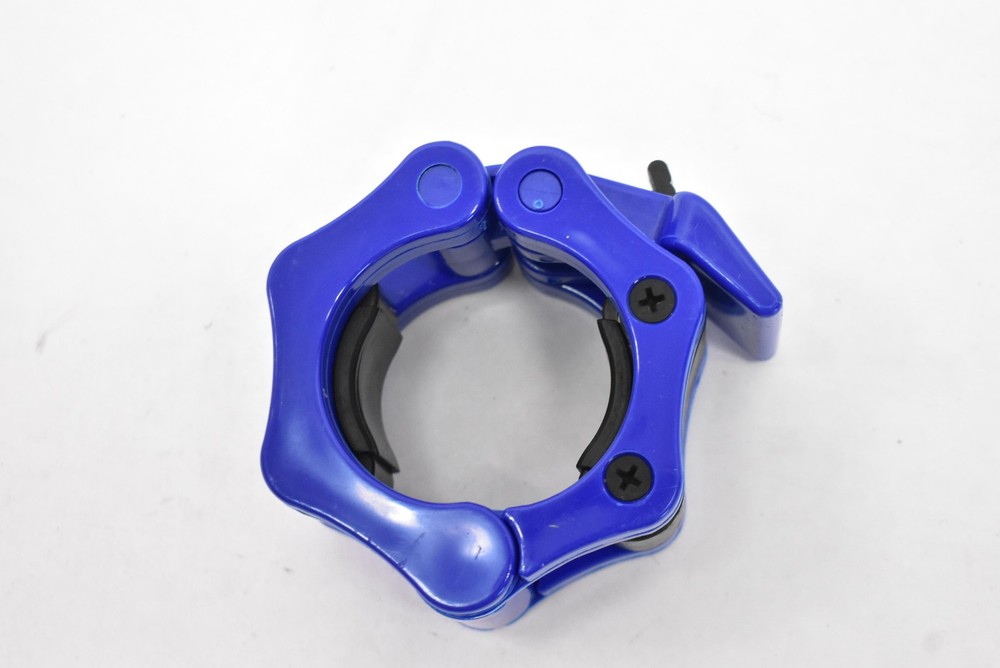 Olympic 2 In Barbell Collars Pair Blue Quick Release Weight Lifting Training